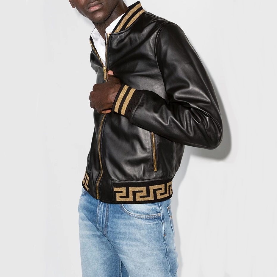 ェンディメンズブラックレザージャケットn02197