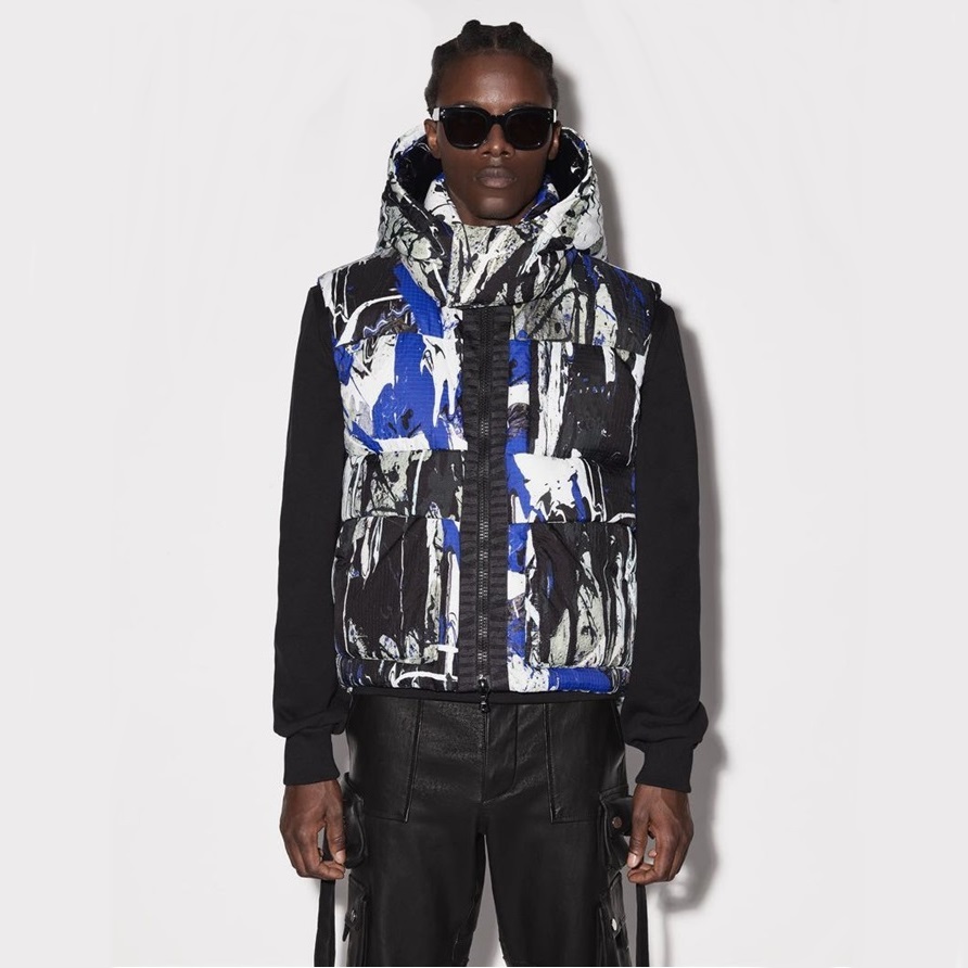 アミリメンズブラックダウンベストr0375