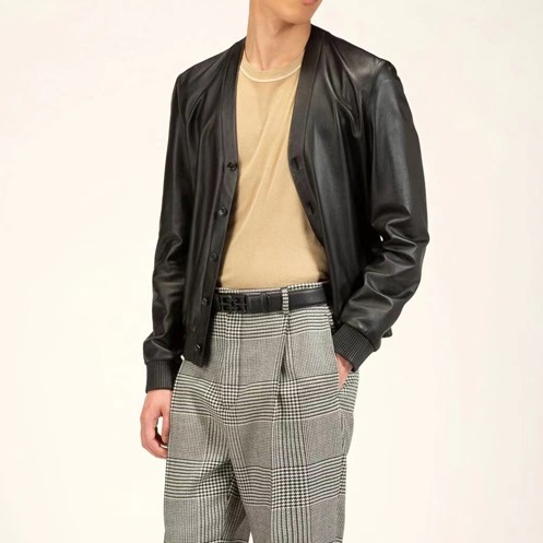 リーメンズネックブラックジャケットl177