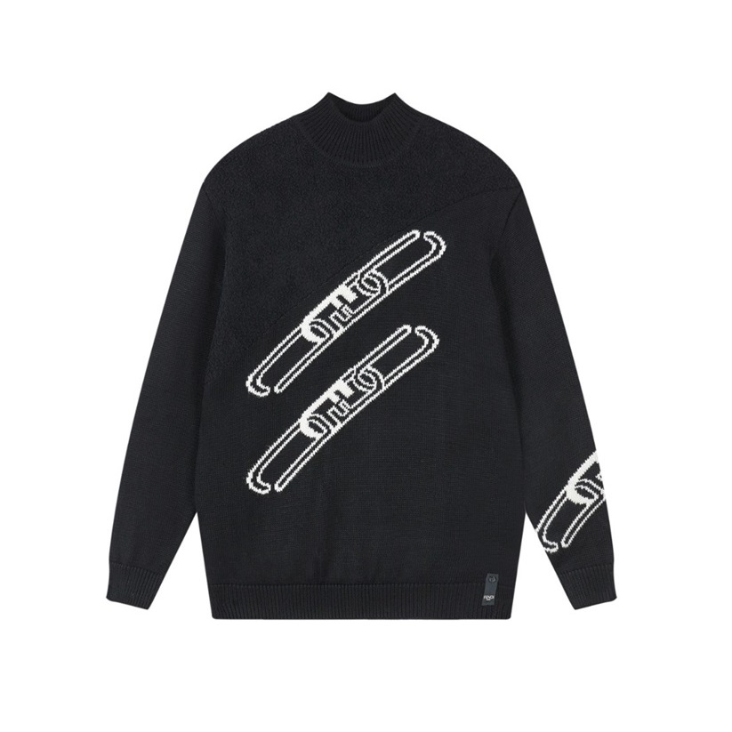 ェンディメンズトレンディブラックニットn02199