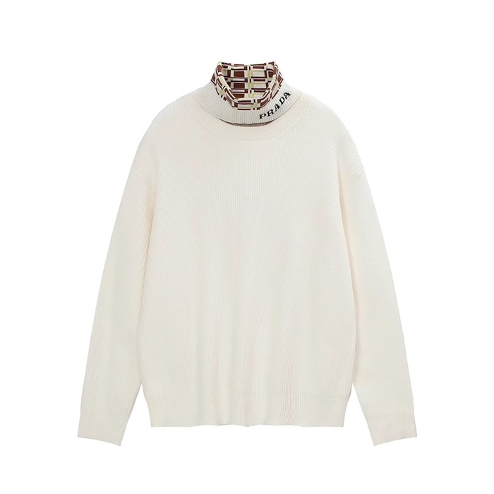 プラダメンズタートルネックホワイトニットa02840