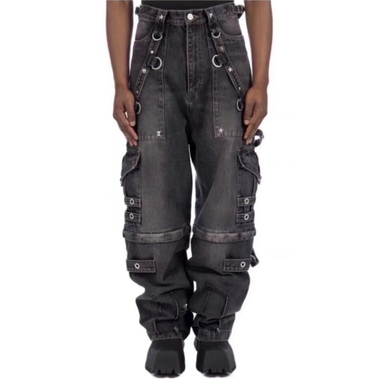 バレンシアガメンズカジュアルブラックジーンズl01711