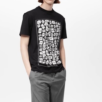 ルイヴィトンメンズブラッククルーネック半袖Tシャツu05309