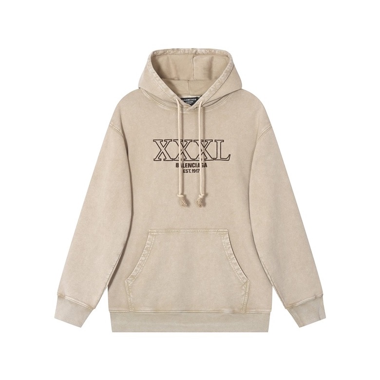 バレンシアガユニセックスカジュアルベージュフーディl01715