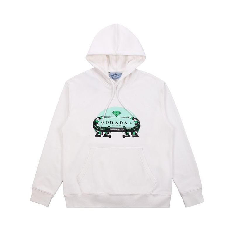 プラダメンズカジュアルホワイトフーディa02855