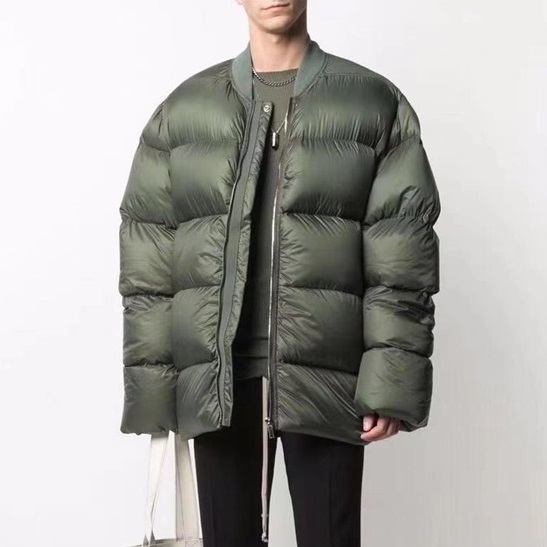 リックオウエンスメンズカーキダックダウンパディングc0115