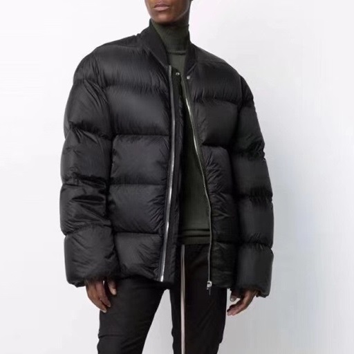 リックオウエンスメンズブラックダックダウンパディングc0117