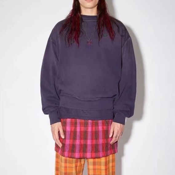 アクネストゥディオズユニセックスパープルクルーネックスウェットシャツe0158