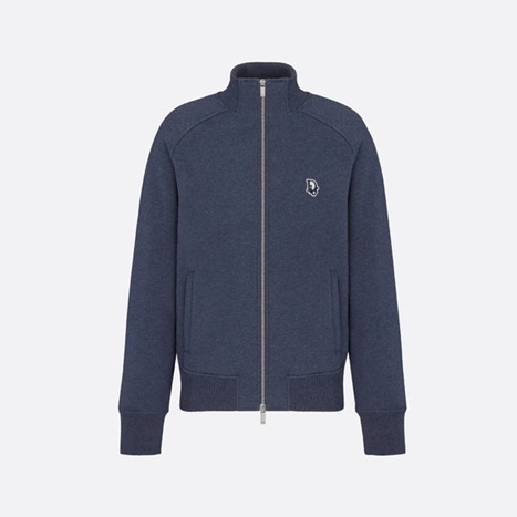 ディオールメンズクラシックブルージップアップスウェットシャツo02170