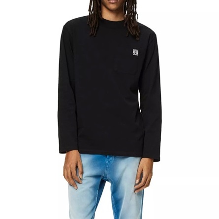 ロエベメンズクラシックブラックスウェットシャツe0656