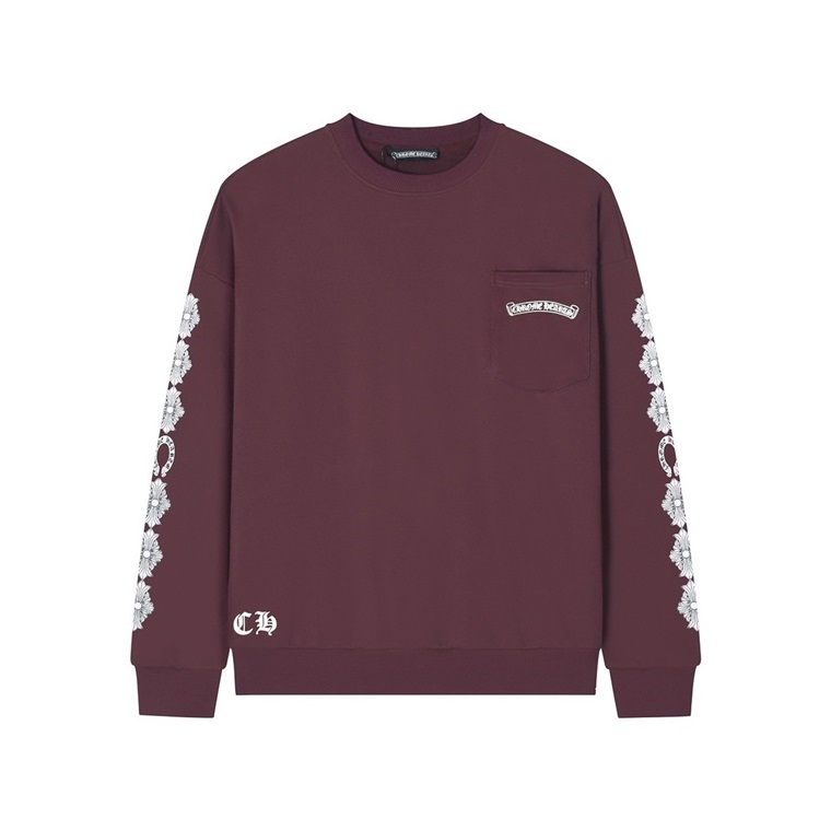 クロムハーツメンズバーガンディスウェットシャツr0467