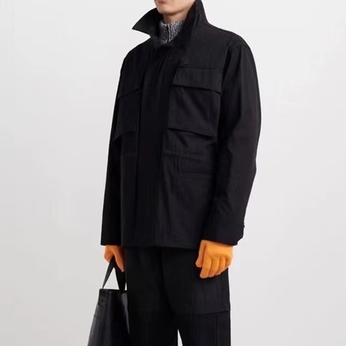 オフホワイトメンズブラックジャケットf0864