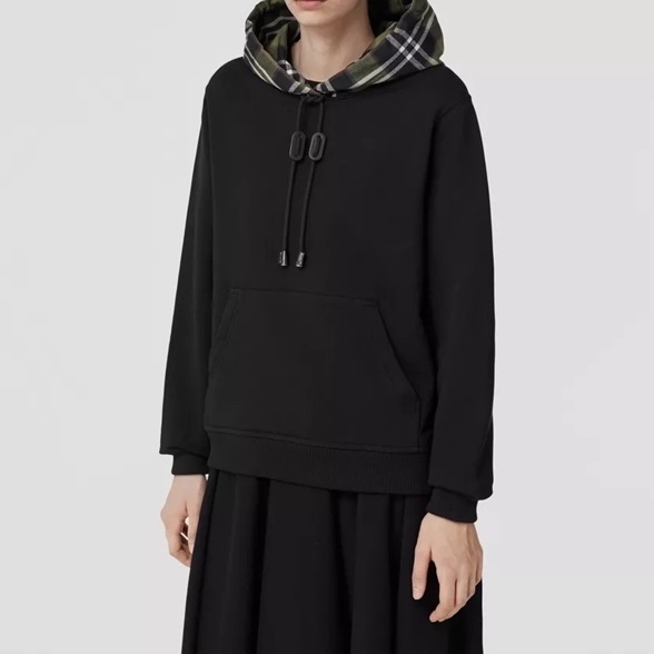 バーバリーユニセックスクラシックブラックフーディr04548