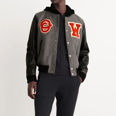 オフホワイトメンズグレージャケットf0865