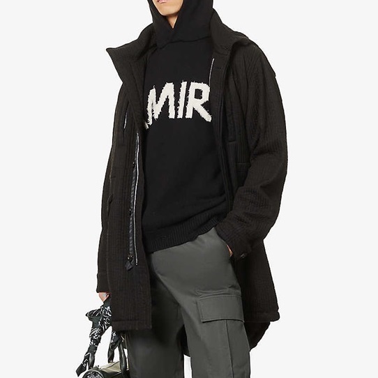 アミリメンズカジュアルブラックフーディr0381