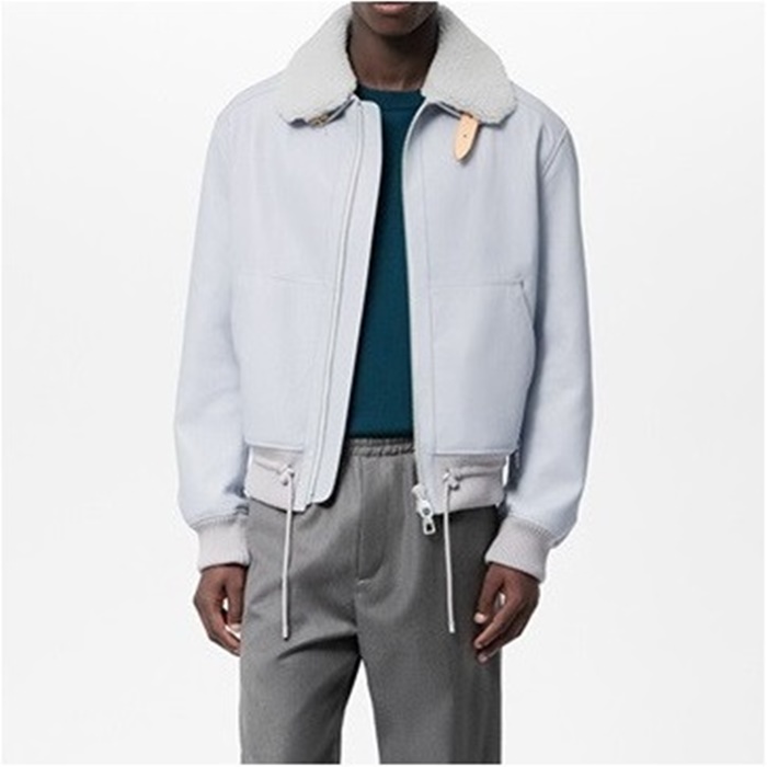 ルイヴィトンメンズブルーレザージャケットu05321