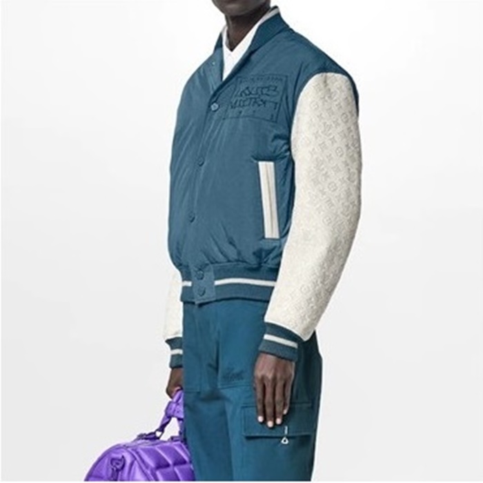 ルイヴィトンメンズブルーレザージャケットu5324