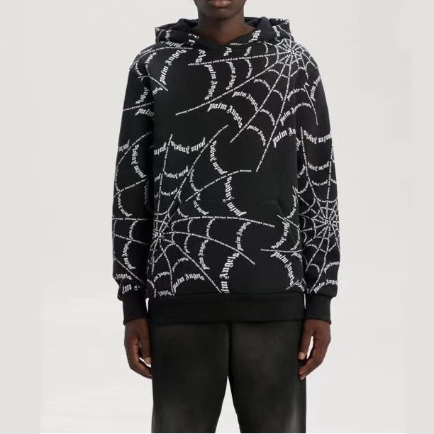 パームエンジェルスメンズブラックフーディm0386