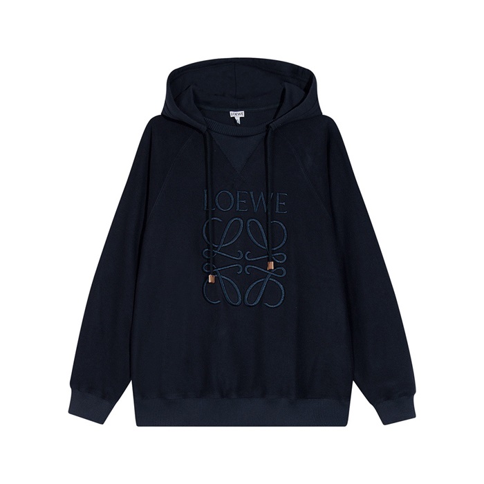 ロエベユニセックスカジュアルネイビーフーディe0662