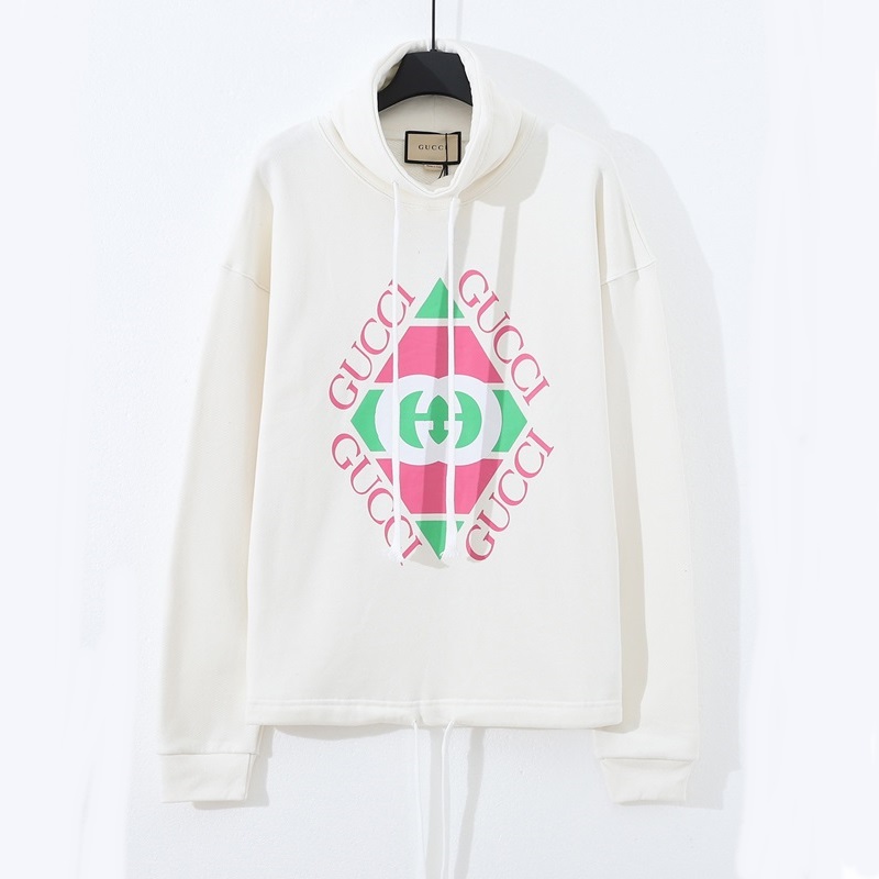 グッチユニセックストレンディホワイトフーディc05274