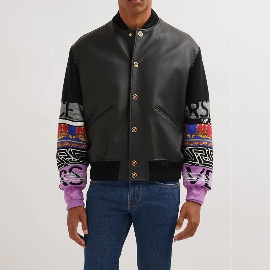 ヴェルサーチェメンズカジュアルレザージャケットr0926