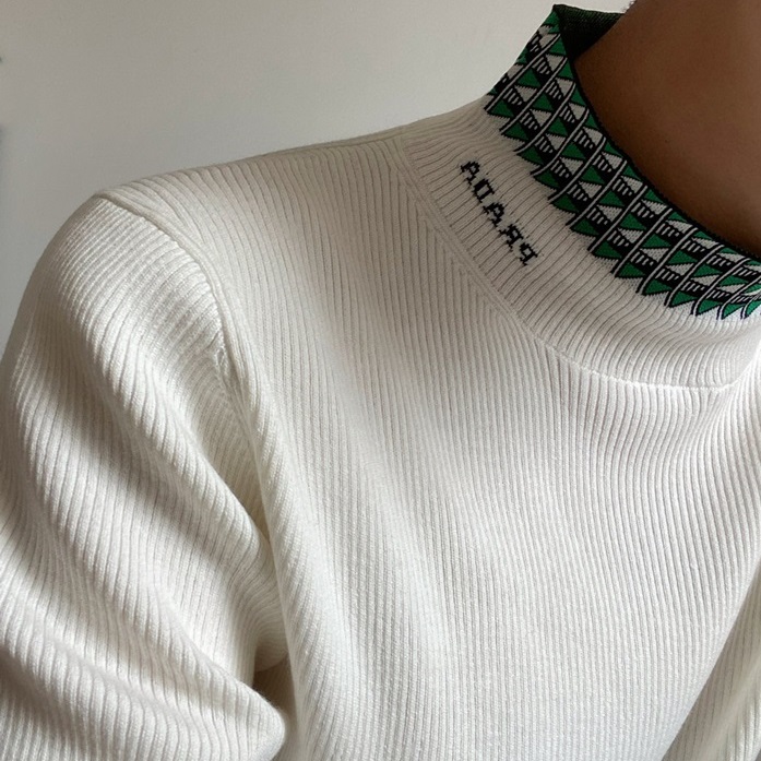 プラダメンズタートルネックホワイトニットa02862