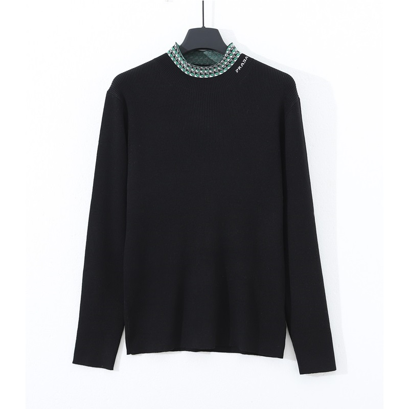 プラダメンズタートルネックブラックニットa02863