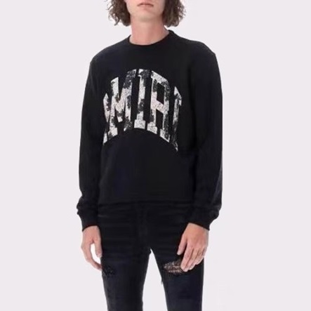アミリメンズブラックスウェットシャツr0385