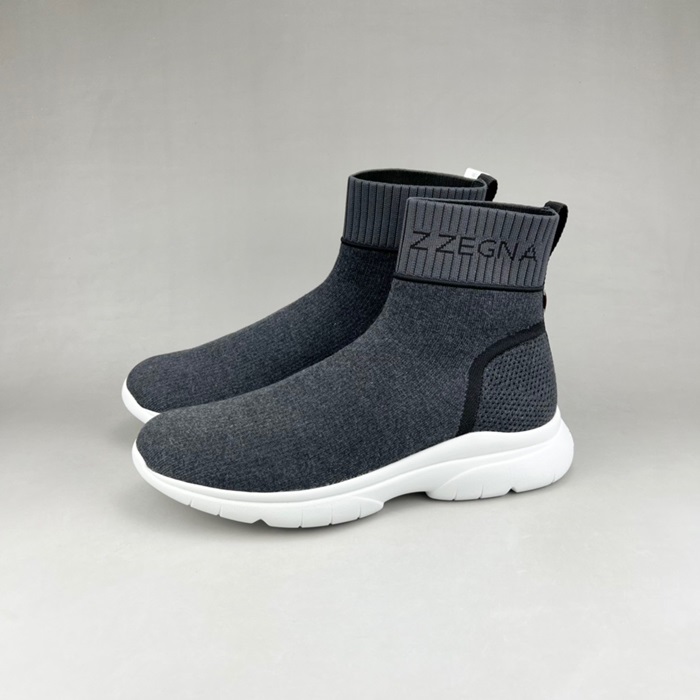 エルメネジルドゼニアメンズチャコールスニーカーg0417