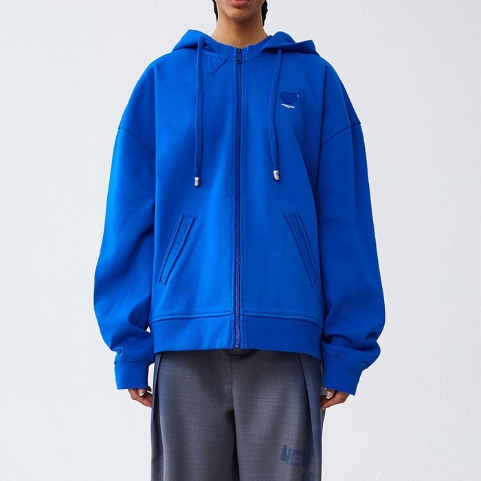 アーダーエラーユニセックスブルージップアップフーディe0120