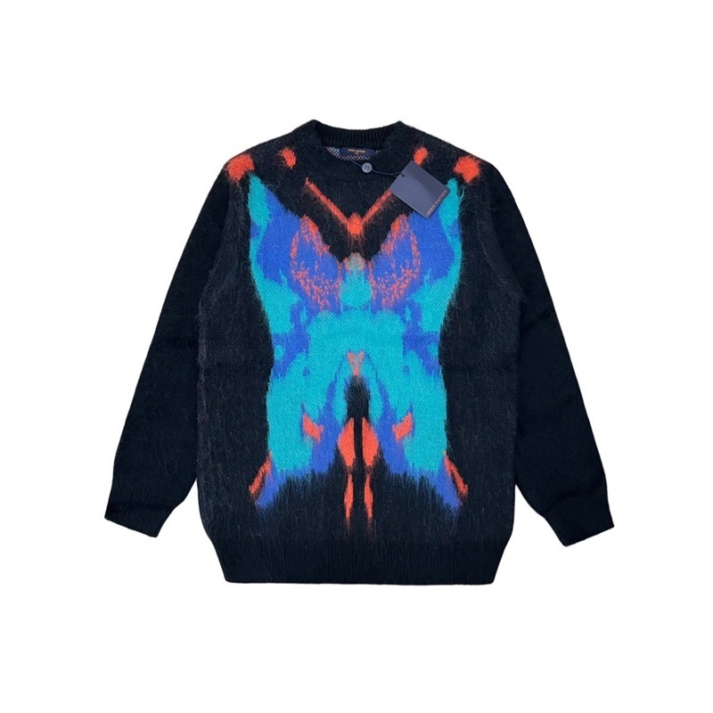 ルイヴィトンメンズブラッククルーネックニットu05349