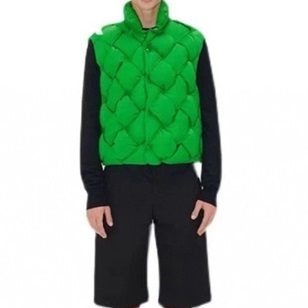 ボッテガヴェネタユニセックスグリーンダウンベストv0443