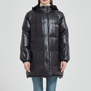 セリーヌレディースブラックグースダウンロングパディングl0515