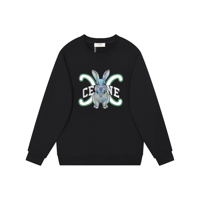 セリーヌメンズモダンブラック長袖Tシャツl0518