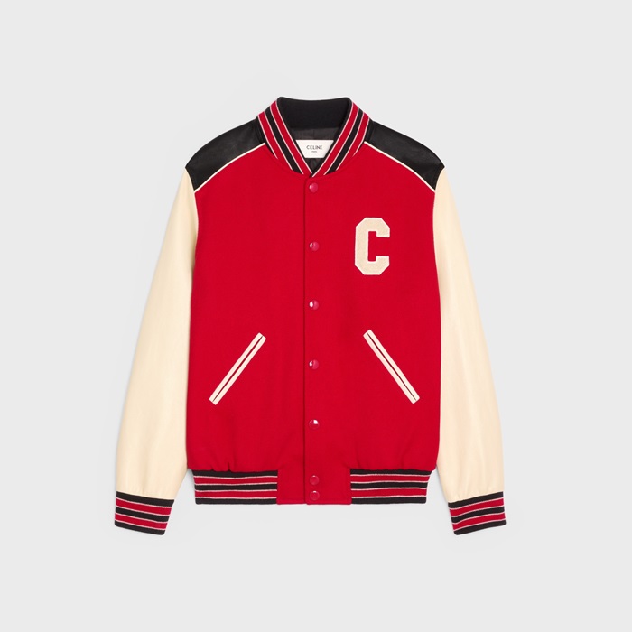 セリーヌユニセックスカジュアルレッドジャケットl0519