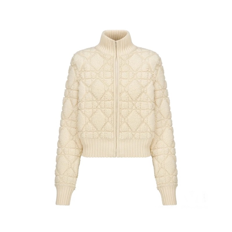 ディオールレディースジップアップホワイトセーターo02191