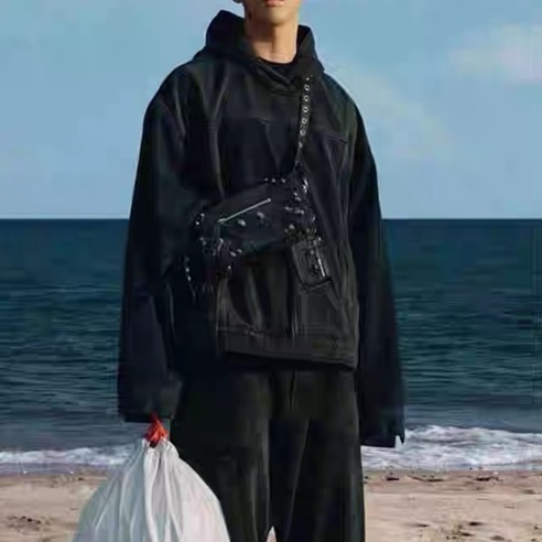 バレンシアガメンズカジュアルブラックフーディl01735