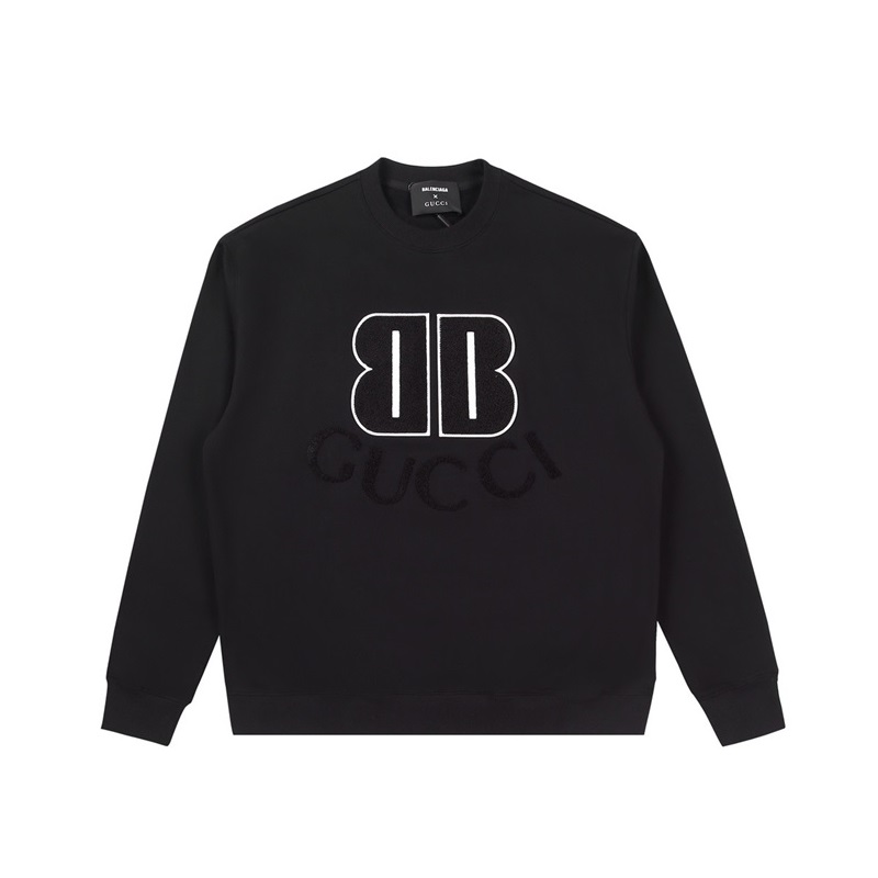 グッチメンズカジュアルブラックスウェットシャツc05315