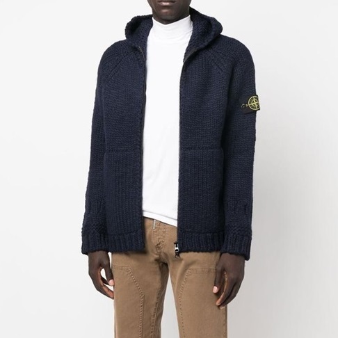 ストーンアイランドメンズブラックフーディo0515