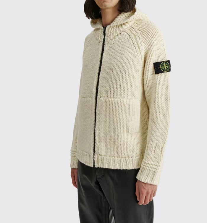 ストーンアイランドメンズアイボリーフーディo0516