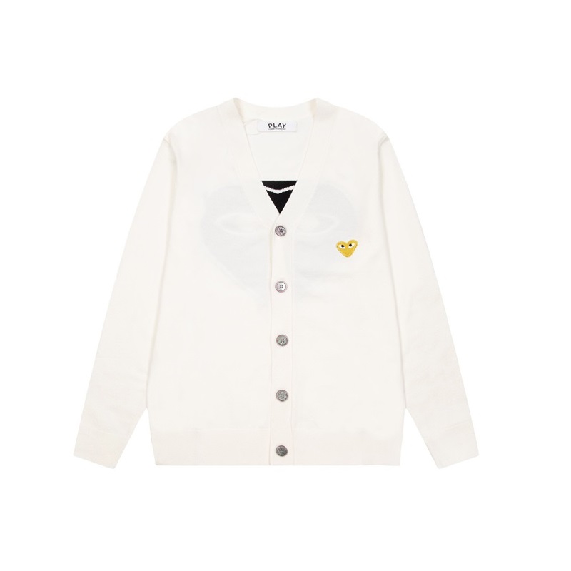 コムデギャルソンユニセックスホワイトネックカーディガンd02