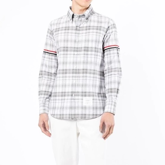 トムブラウンクラシックメンズグレーシャツm0661