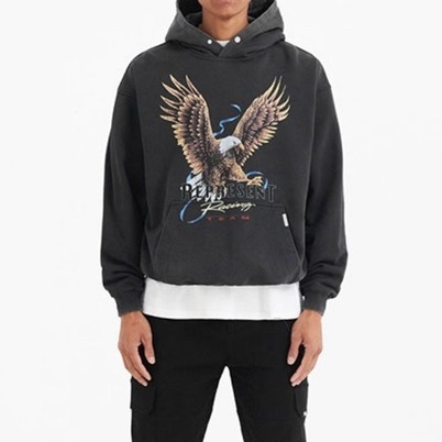 レプレゼントメンズブラックフーディp0064