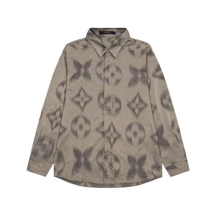 ルイヴィトンメンズイニシャルグレーシャツv005