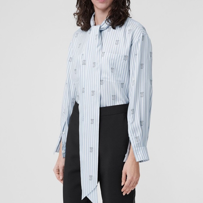 バーバリーレディースブルーシャツr04583