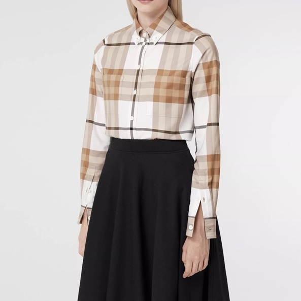 バーバリーレディースベージュシャツr04586