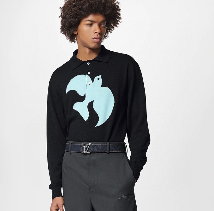 ルイヴィトンメンズブラックポロセーターv0011
