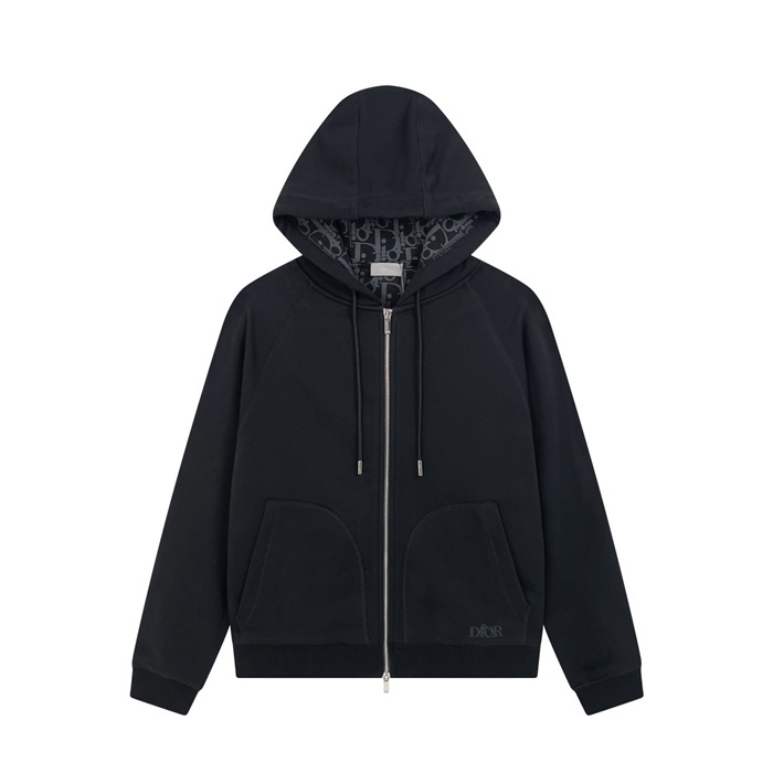 ディオールメンズブラックジップアップフーディo02202