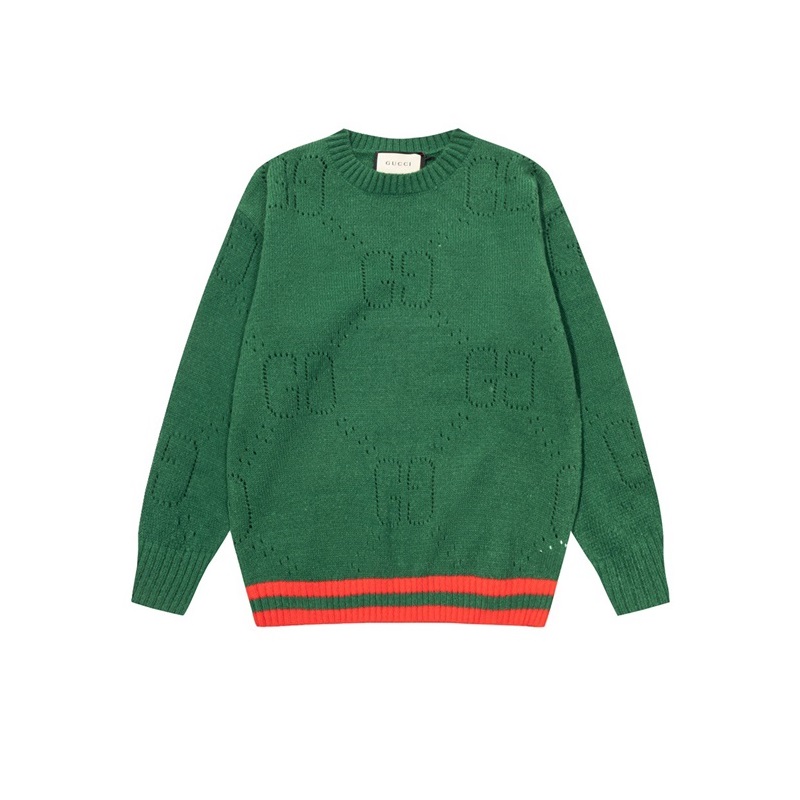 グッチメンズグリーンクルーネックニットu0014