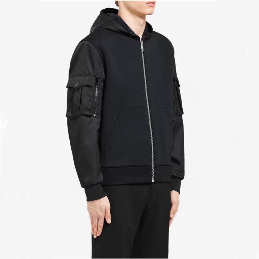 プラダメンズブラックフードジャケットa02891